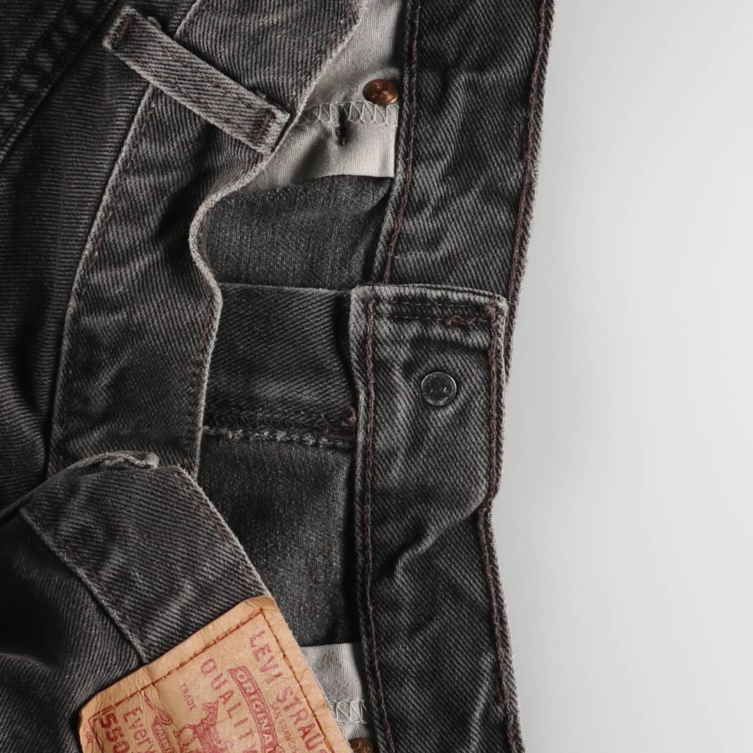 2000'S Levi's 550 Relaxed Fit Tapered Black Denim Pants, Made in the USA, Men's Size 35 cotton black type Vintage Second Hand