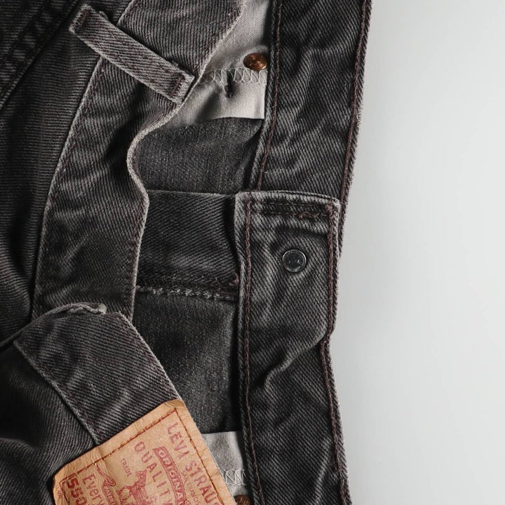 2000'S Levi's 550 Relaxed Fit Tapered Black Denim Pants, Made in the USA, Men's Size 35 cotton black type Vintage Second Hand