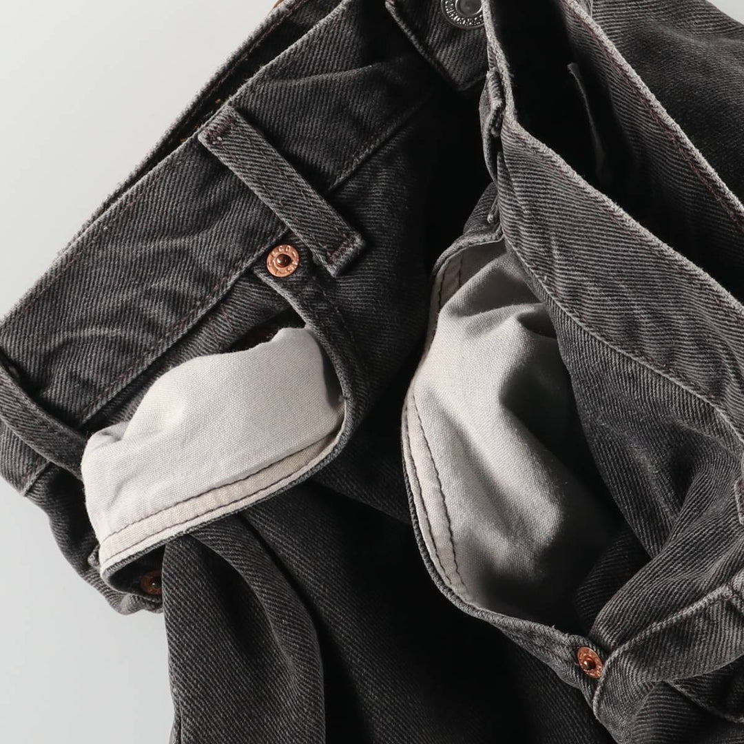2000'S Levi's 550 Relaxed Fit Tapered Black Denim Pants, Made in the USA, Men's Size 35 cotton black type Vintage Second Hand
