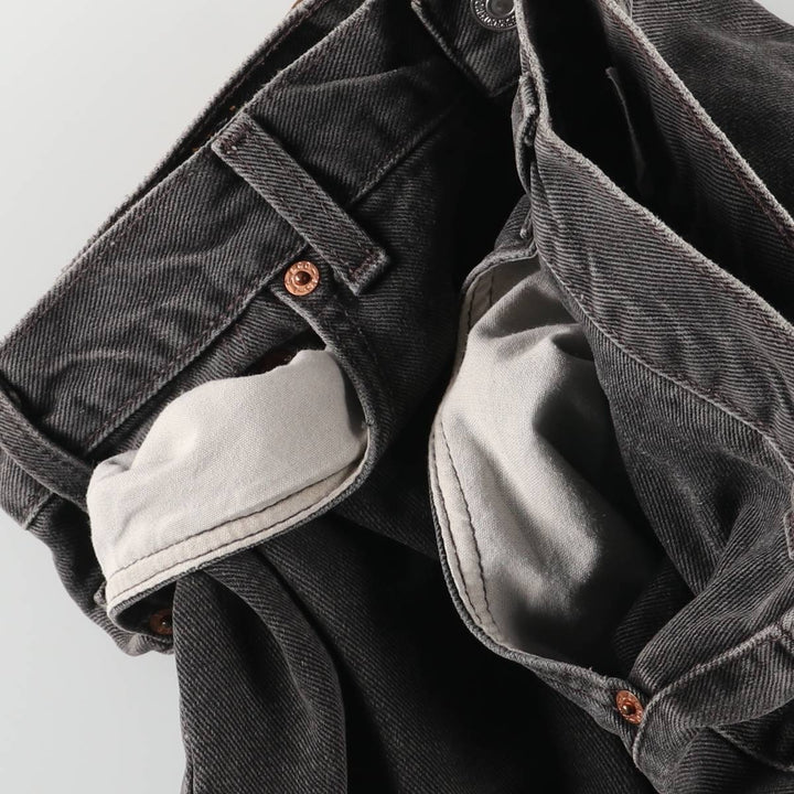 2000'S Levi's 550 Relaxed Fit Tapered Black Denim Pants, Made in the USA, Men's Size 35 cotton black type Vintage Second Hand