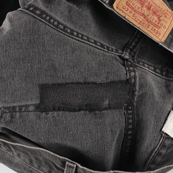 2000'S Levi's 550 Relaxed Fit Tapered Black Denim Pants, Made in the USA, Men's Size 35 cotton black type Vintage Second Hand