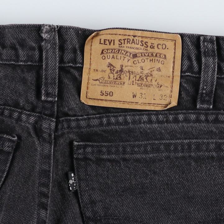 90'S Levi's 0550-4159 Black Denim Tapered Denim Pants, Made in the USA, Men's Size W32, Vintage cotton black type Vintage Second Hand