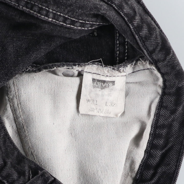 90'S Levi's 0550-4159 Black Denim Tapered Denim Pants, Made in the USA, Men's Size W32, Vintage cotton black type Vintage Second Hand
