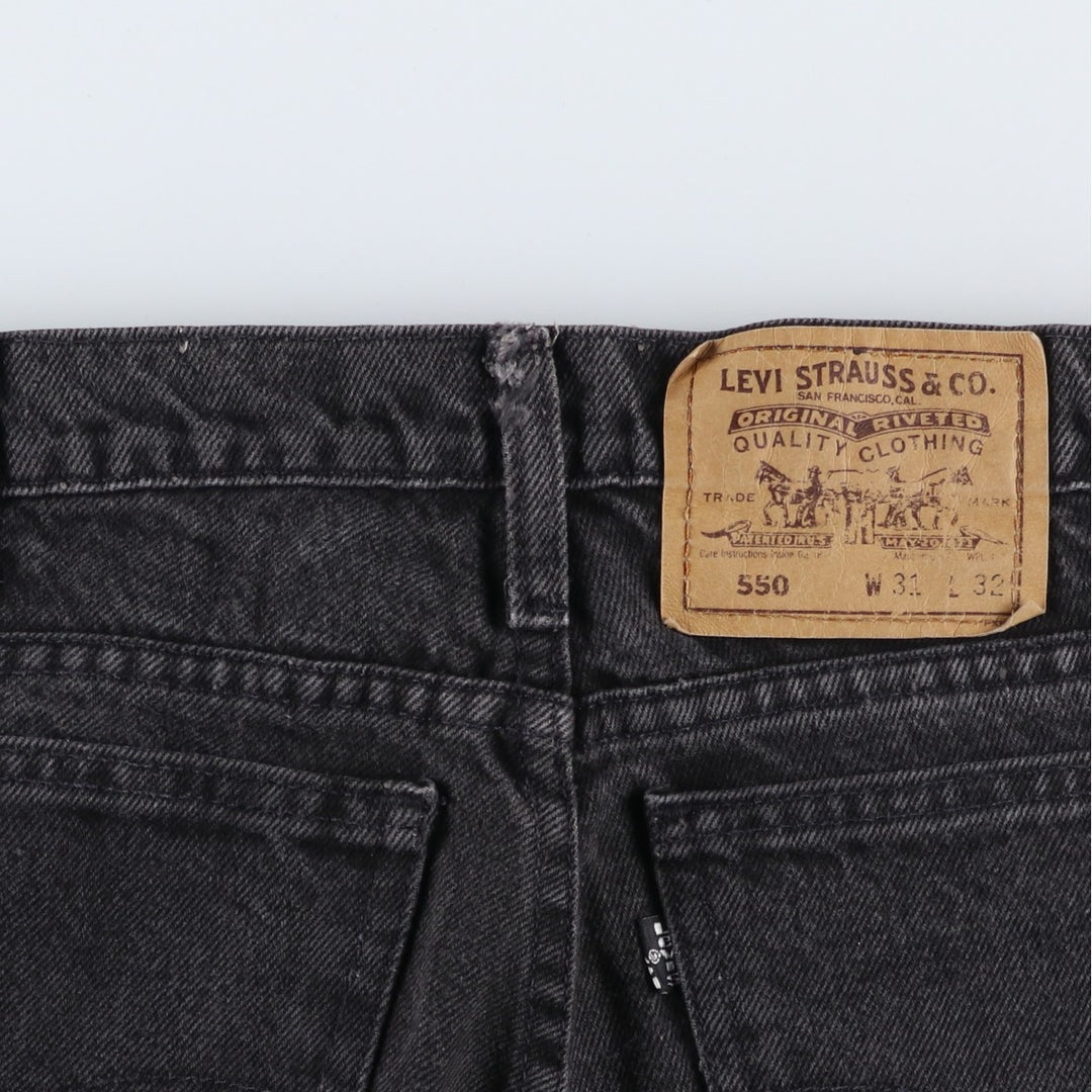 90'S Levi's 0550-4159 Black Denim Tapered Denim Pants, Made in the USA, Men's Size W32, Vintage cotton black type Vintage Second Hand