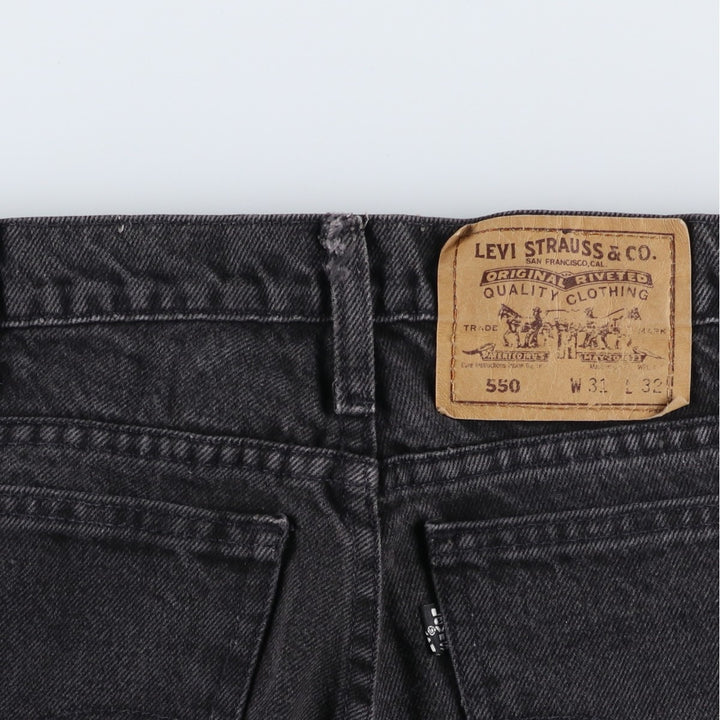 90'S Levi's 0550-4159 Black Denim Tapered Denim Pants, Made in the USA, Men's Size W32, Vintage cotton black type Vintage Second Hand