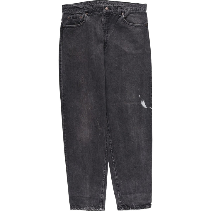 90'S Levi's 550-0260 Black Denim Tapered Denim Pants, Made in USA, Men's Size 36, Vintage cotton black type Vintage Second Hand