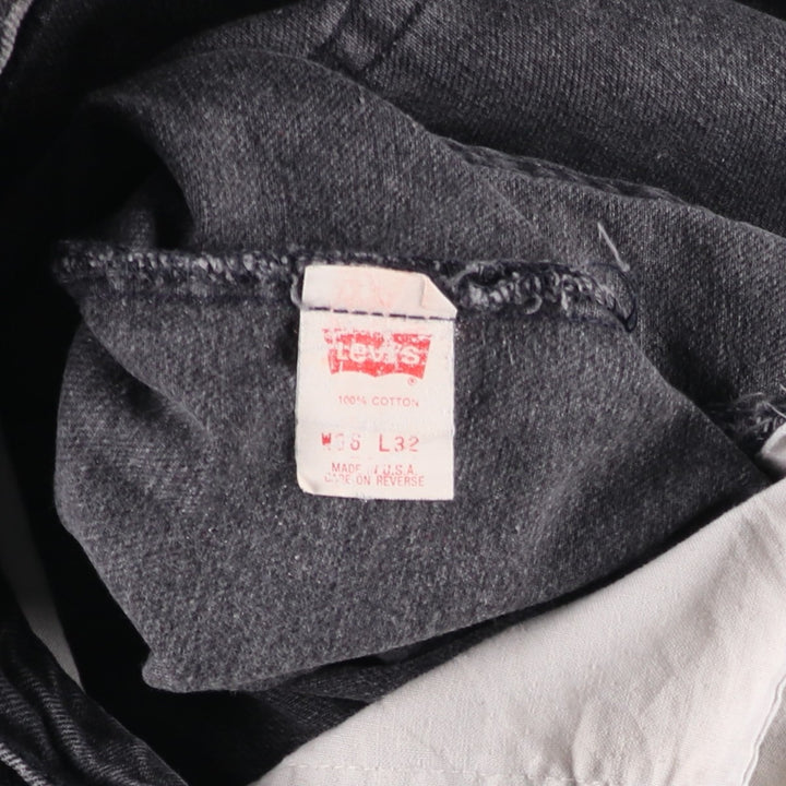 90'S Levi's 550-0260 Black Denim Tapered Denim Pants, Made in USA, Men's Size 36, Vintage cotton black type Vintage Second Hand