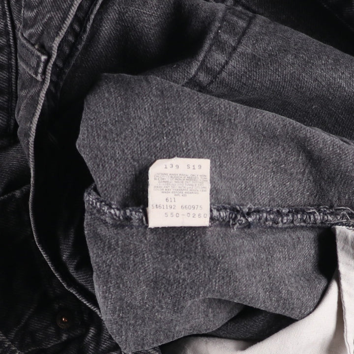 90'S Levi's 550-0260 Black Denim Tapered Denim Pants, Made in USA, Men's Size 36, Vintage cotton black type Vintage Second Hand