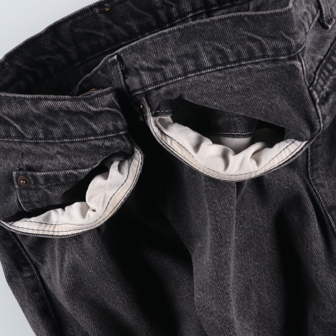 90'S Levi's 550-0260 Black Denim Tapered Denim Pants, Made in USA, Men's Size 36, Vintage cotton black type Vintage Second Hand