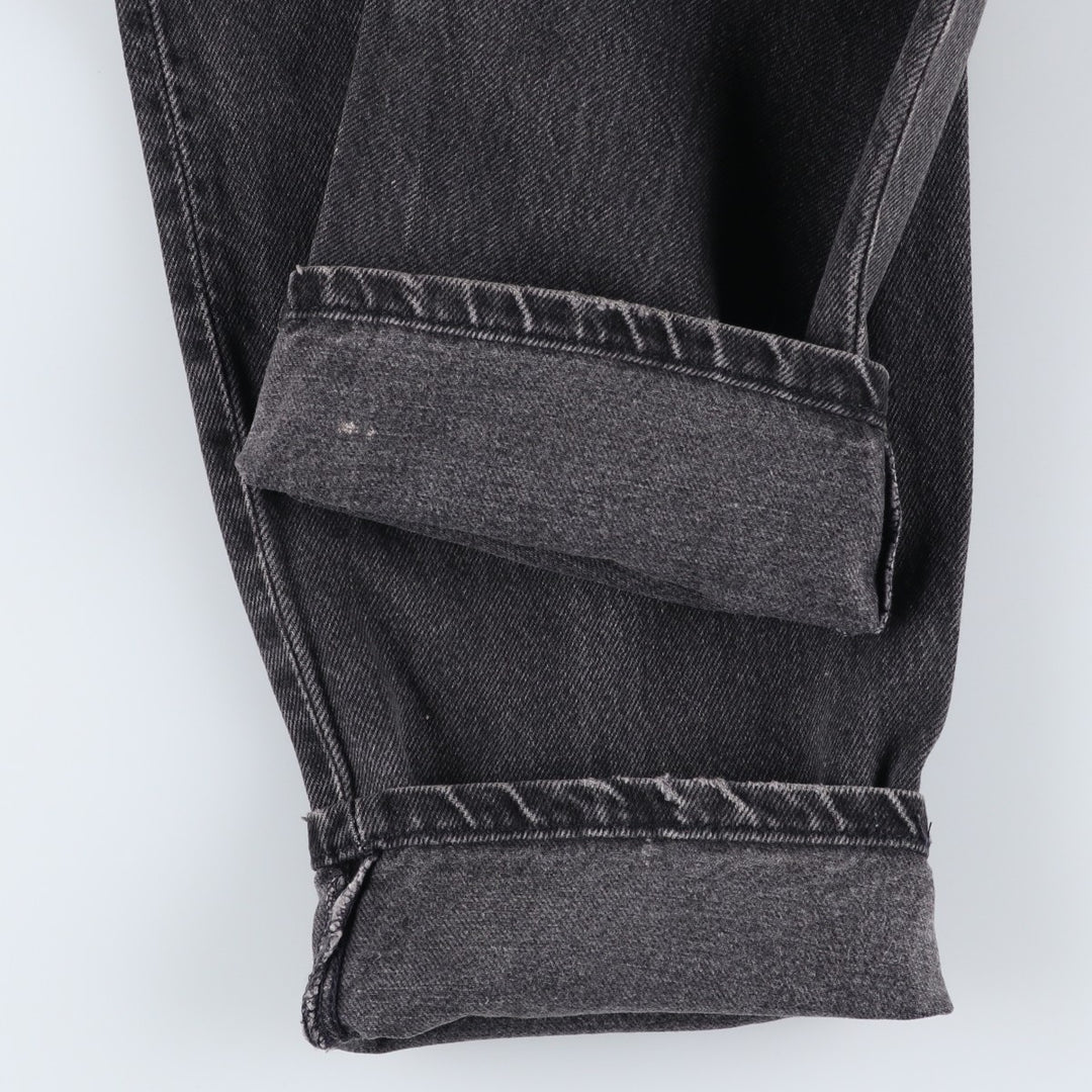 90'S Levi's 550-0260 Black Denim Tapered Denim Pants, Made in USA, Men's Size 36, Vintage cotton black type Vintage Second Hand