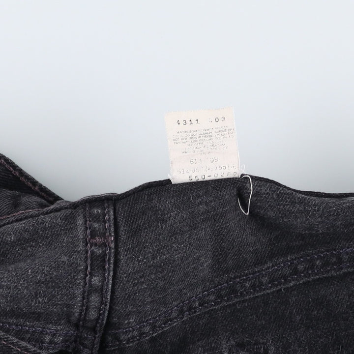 90'S Levi's 550-0260 Relaxed Fit Tapered Black Denim Pants, Made in the USA, Men's Size 36 (Vintage) cotton black type Vintage Second Hand