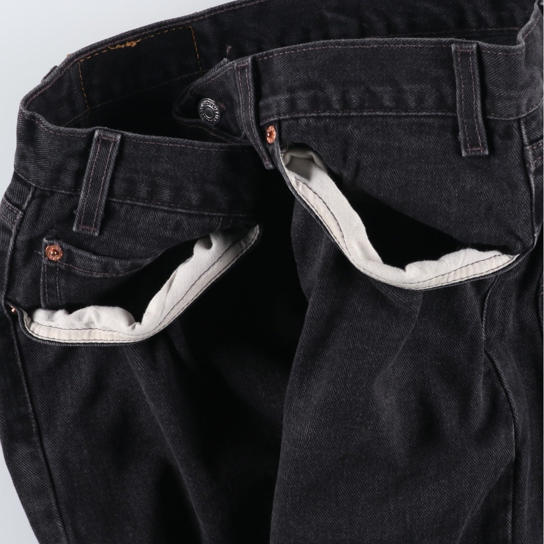90'S Levi's 550-0260 Relaxed Fit Tapered Black Denim Pants, Made in the USA, Men's Size 36 (Vintage) cotton black type Vintage Second Hand