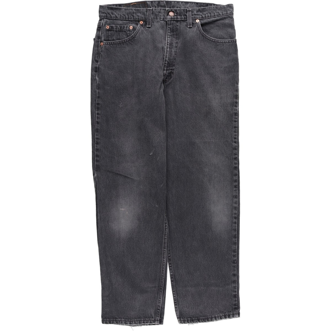 90'S Levi's 550-0260 Relaxed Fit Tapered Black Denim Pants, Made in the USA, Men's Size 35, Vintage cotton black type Vintage Second Hand