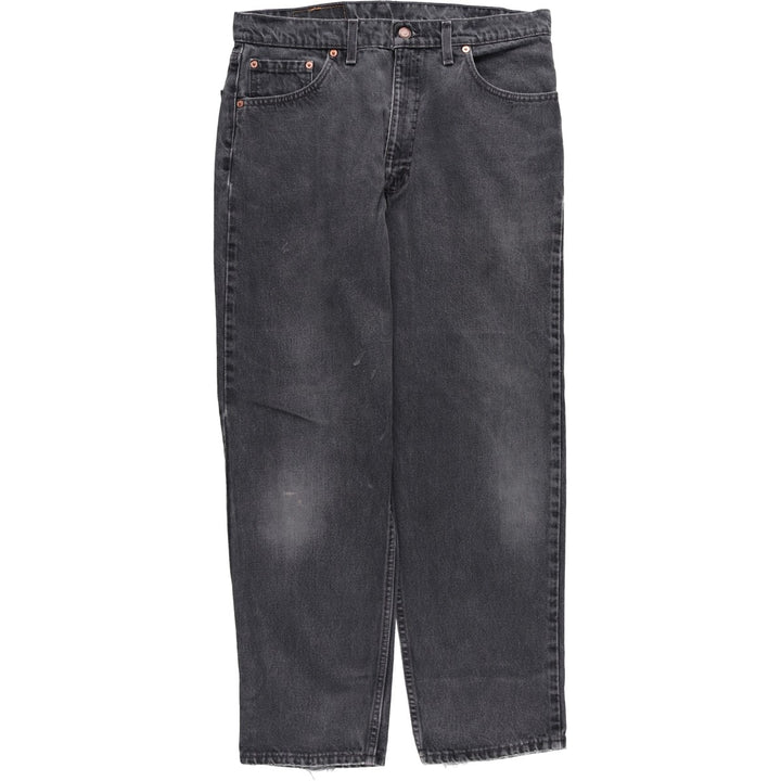 90'S Levi's 550-0260 Relaxed Fit Tapered Black Denim Pants, Made in the USA, Men's Size 35, Vintage cotton black type Vintage Second Hand