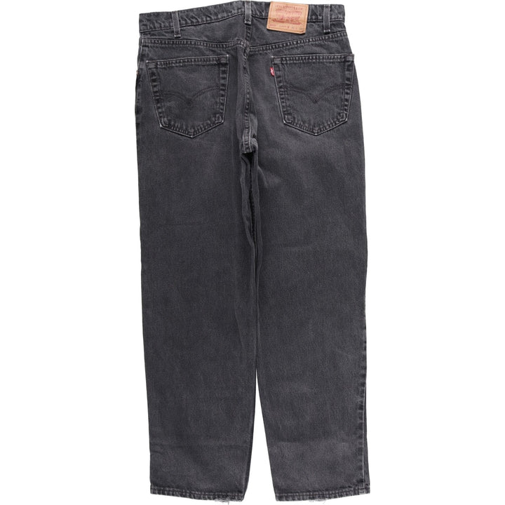 90'S Levi's 550-0260 Relaxed Fit Tapered Black Denim Pants, Made in the USA, Men's Size 35, Vintage cotton black type Vintage Second Hand