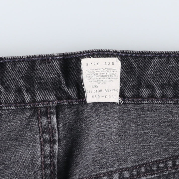 90'S Levi's 550-0260 Relaxed Fit Tapered Black Denim Pants, Made in the USA, Men's Size 35, Vintage cotton black type Vintage Second Hand