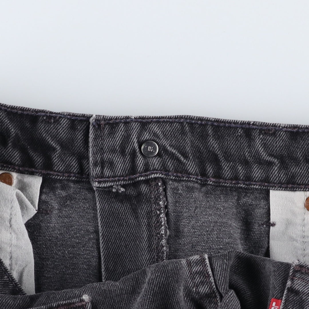 90'S Levi's 550-0260 Relaxed Fit Tapered Black Denim Pants, Made in the USA, Men's Size 35, Vintage cotton black type Vintage Second Hand