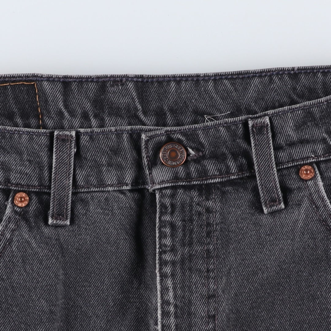 90'S Levi's 550-0260 Relaxed Fit Tapered Black Denim Pants, Made in the USA, Men's Size 35, Vintage cotton black type Vintage Second Hand