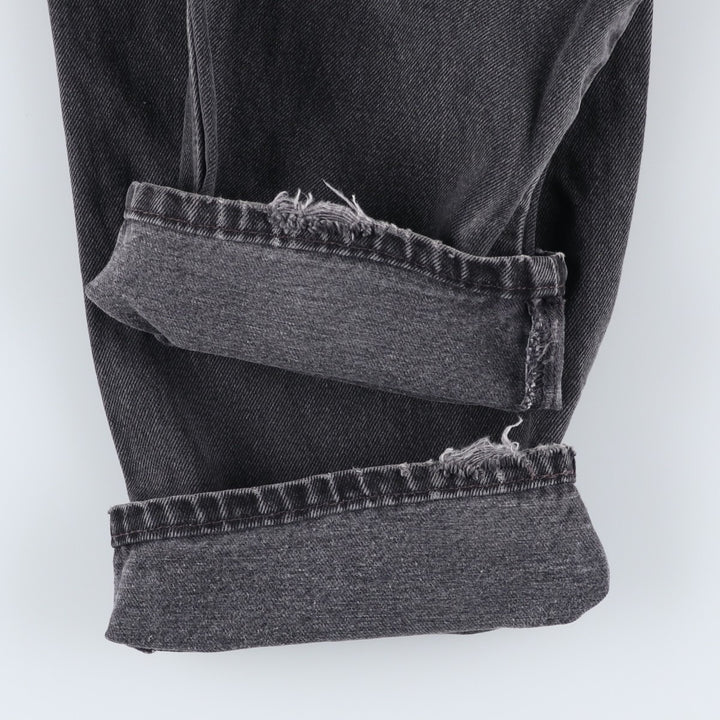 90'S Levi's 550-0260 Relaxed Fit Tapered Black Denim Pants, Made in the USA, Men's Size 35, Vintage cotton black type Vintage Second Hand