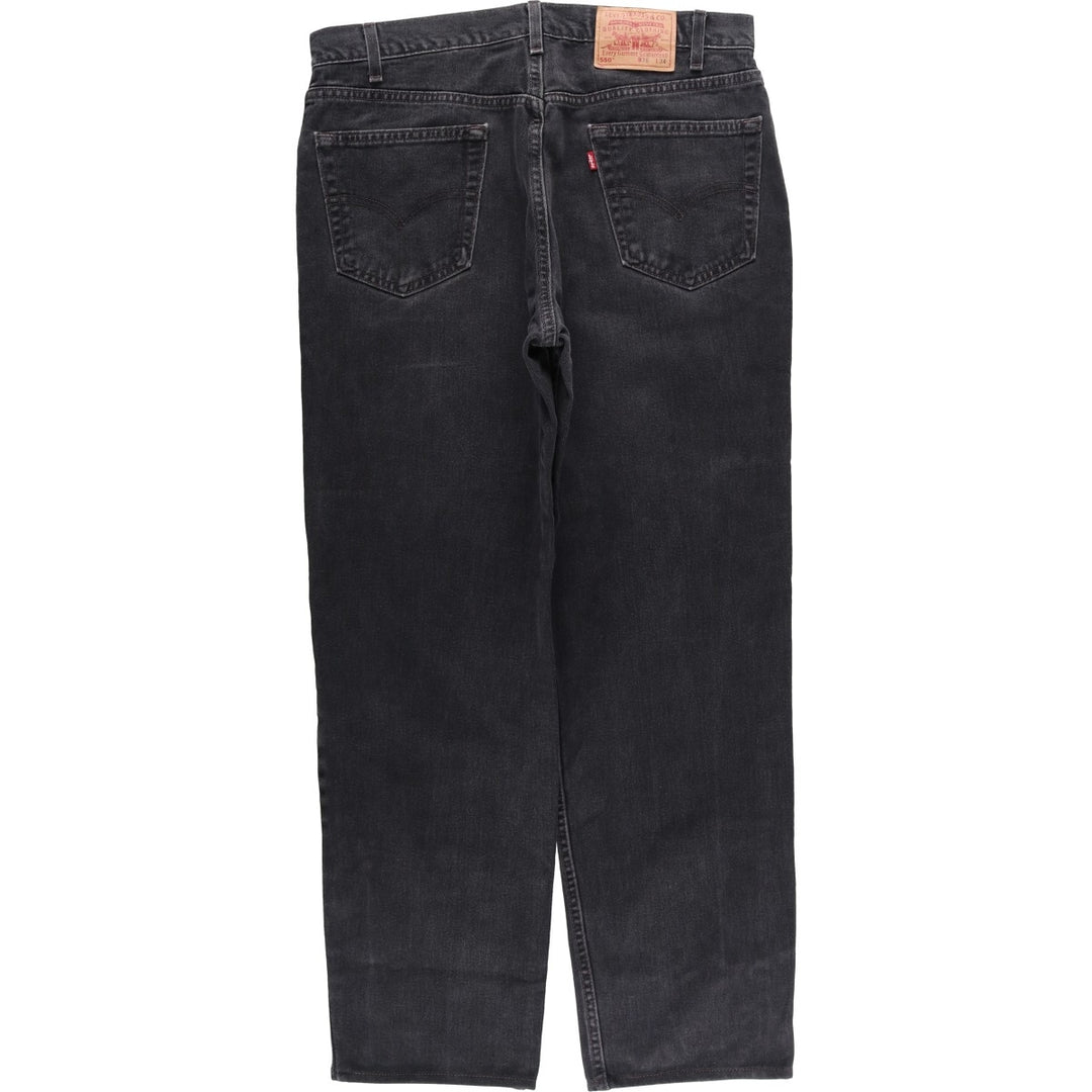 00'S Levi's 550 Relaxed Fit Black Denim Tapered Denim Pants Made in USA Men's W37 cotton black type Vintage Second Hand
