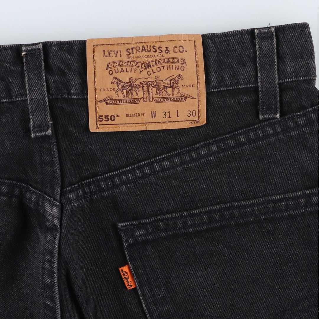 90'S Levi's 40550-4159 Relaxed Fit Tapered Denim Pants with Orange Tag, Black Denim, Made in USA, Men's Size W31 cotton black type Vintage Second Hand