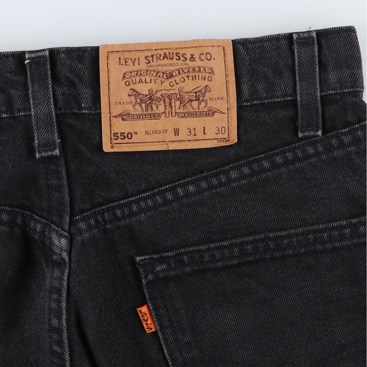 90'S Levi's 40550-4159 Relaxed Fit Tapered Denim Pants with Orange Tag, Black Denim, Made in USA, Men's Size W31 cotton black type Vintage Second Hand