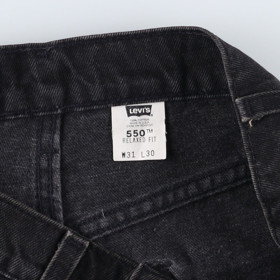 90'S Levi's 40550-4159 Relaxed Fit Tapered Denim Pants with Orange Tag, Black Denim, Made in USA, Men's Size W31 cotton black type Vintage Second Hand
