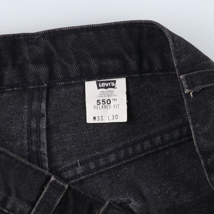 90'S Levi's 40550-4159 Relaxed Fit Tapered Denim Pants with Orange Tag, Black Denim, Made in USA, Men's Size W31 cotton black type Vintage Second Hand