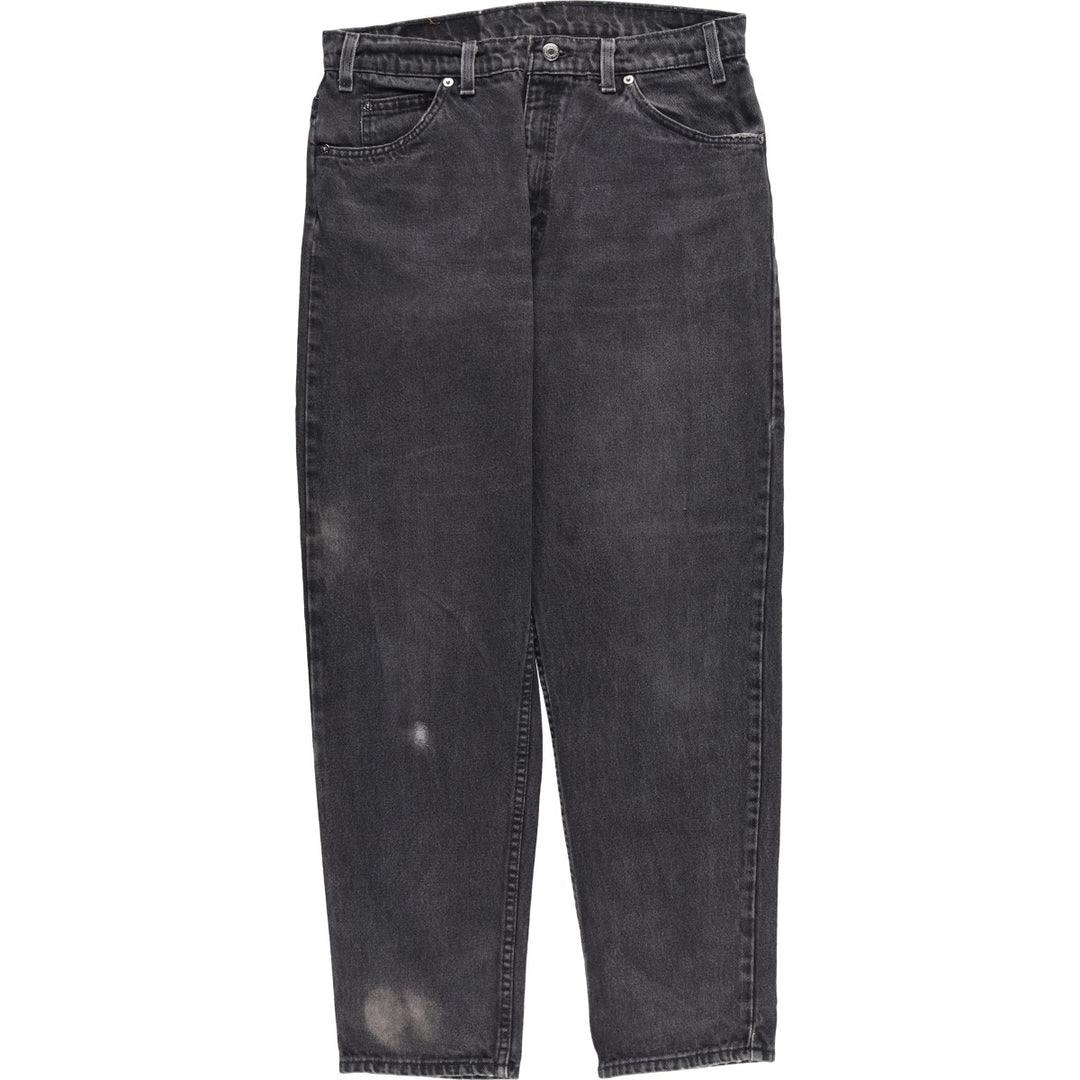 90'S Levi's 550 Relaxed Fit Tapered Leg Tapered Denim Pants, Made in USA, Size 33, Black, Orange Tag cotton black type Vintage Second Hand