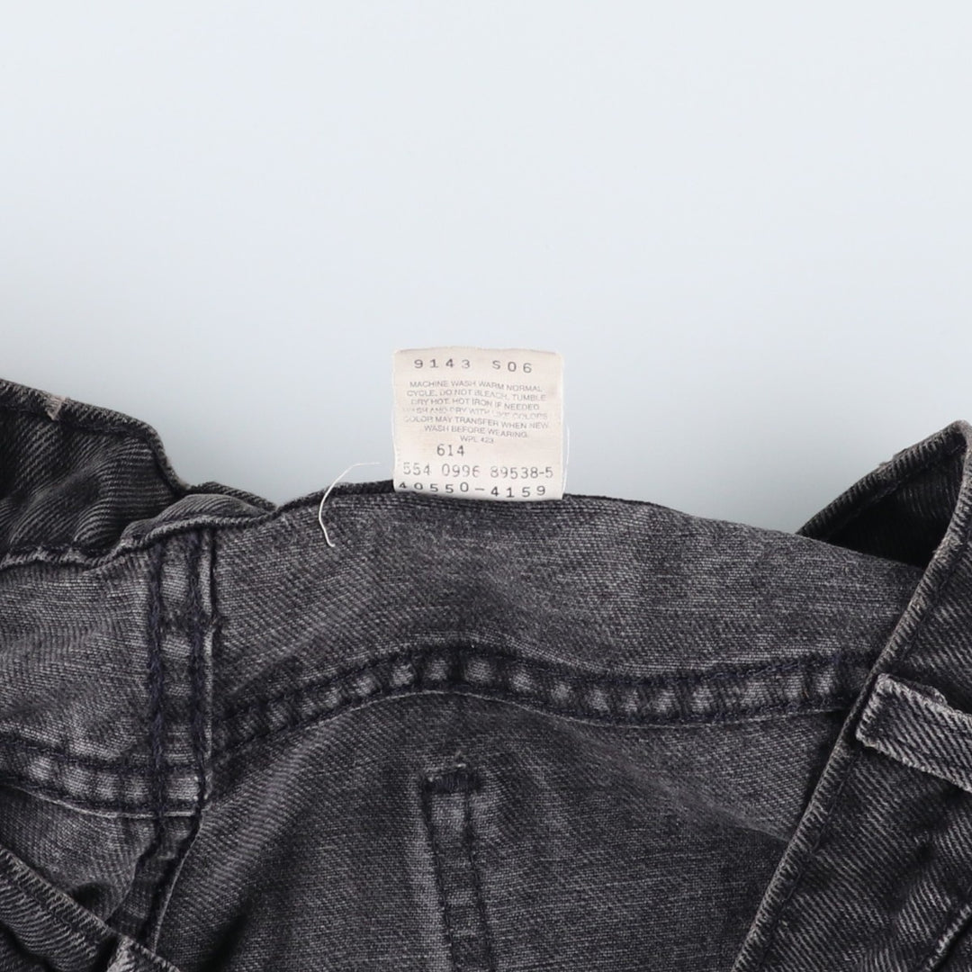 90'S Levi's 550 Relaxed Fit Tapered Leg Tapered Denim Pants, Made in USA, Size 33, Black, Orange Tag cotton black type Vintage Second Hand