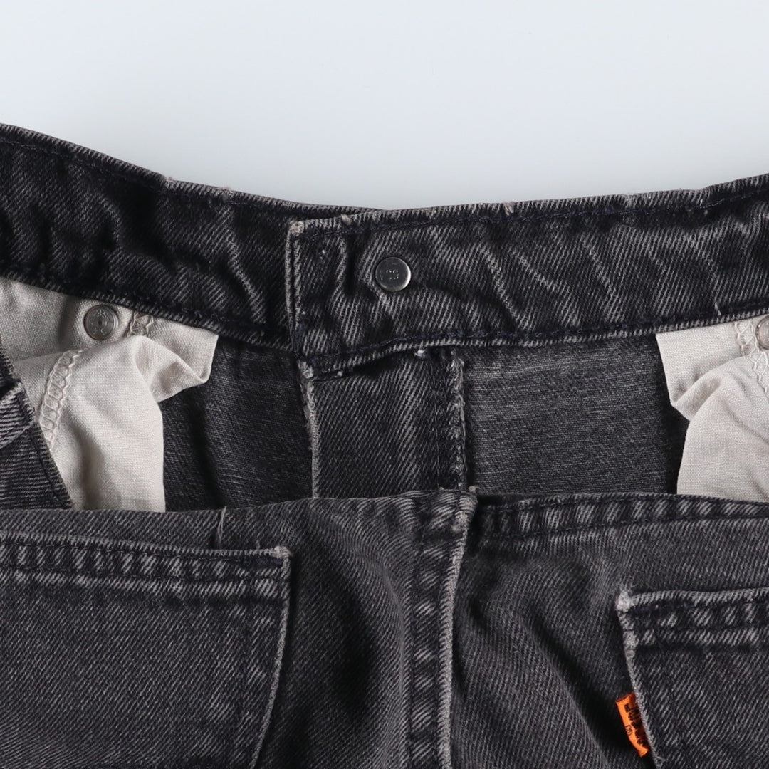 90'S Levi's 550 Relaxed Fit Tapered Leg Tapered Denim Pants, Made in USA, Size 33, Black, Orange Tag cotton black type Vintage Second Hand