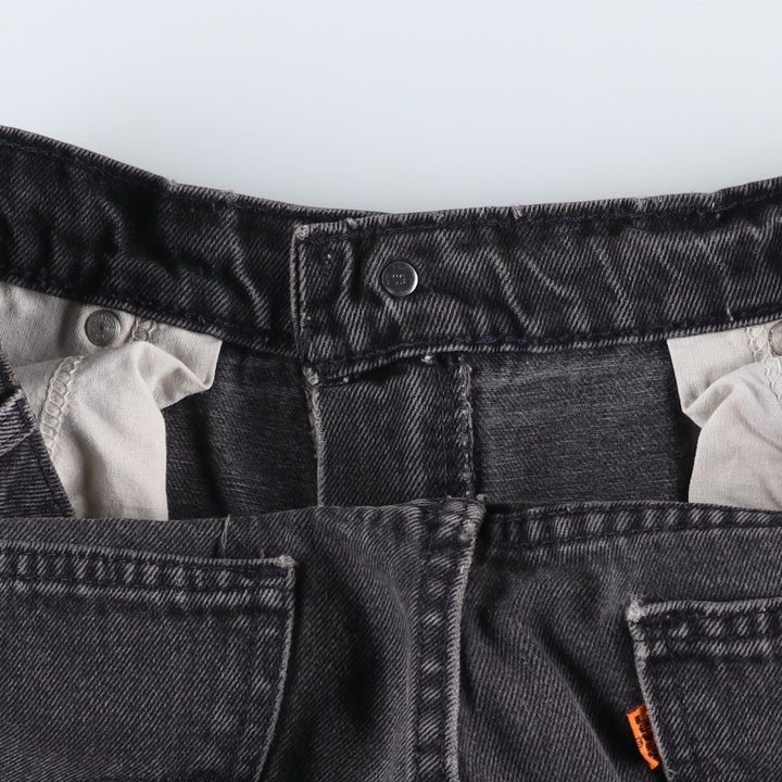 90'S Levi's 550 Relaxed Fit Tapered Leg Tapered Denim Pants, Made in USA, Size 33, Black, Orange Tag cotton black type Vintage Second Hand