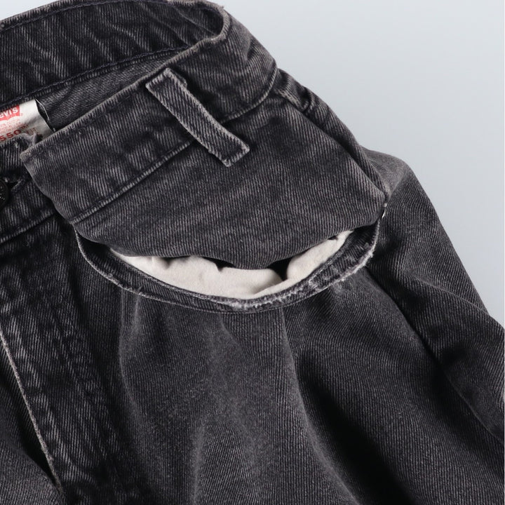 90'S Levi's 550 Relaxed Fit Tapered Leg Tapered Denim Pants, Made in USA, Size 33, Black, Orange Tag cotton black type Vintage Second Hand