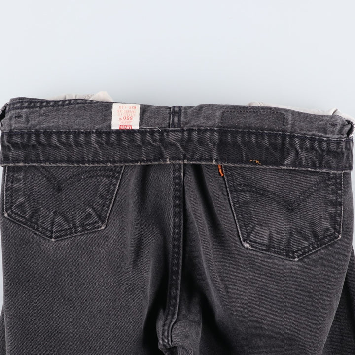 90'S Levi's 550 Relaxed Fit Tapered Leg Tapered Denim Pants, Made in USA, Size 33, Black, Orange Tag cotton black type Vintage Second Hand