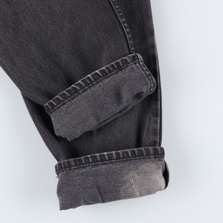 90'S Levi's 550 Relaxed Fit Tapered Leg Tapered Denim Pants, Made in USA, Size 33, Black, Orange Tag cotton black type Vintage Second Hand
