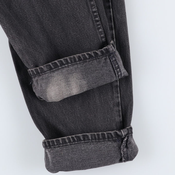90'S Levi's 550 Relaxed Fit Tapered Leg Tapered Denim Pants, Made in USA, Size 33, Black, Orange Tag cotton black type Vintage Second Hand