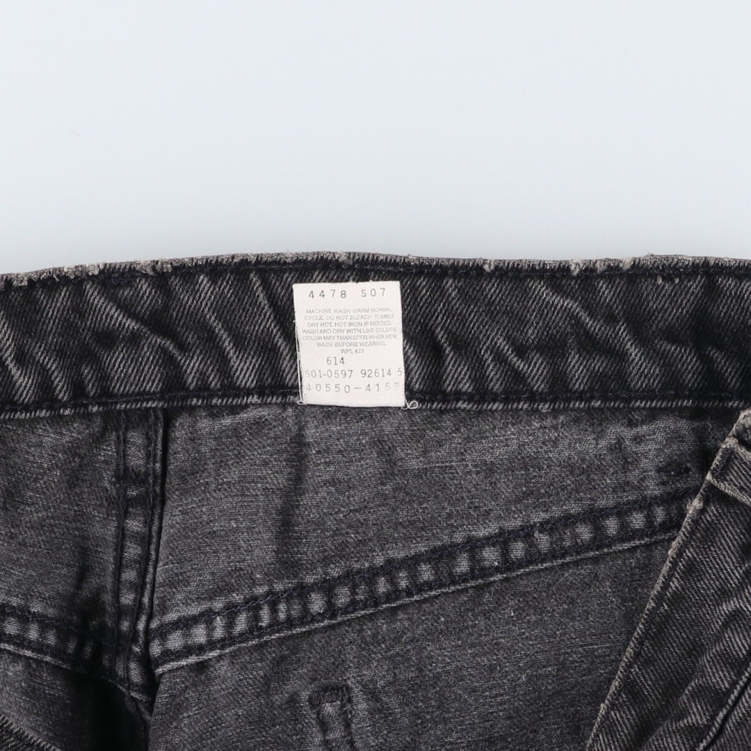90'S Levi's 40550-4159 Relaxed Fit Tapered Denim Pants with Orange Tag, Black Denim, Made in USA, Men's Size 33 cotton black type Vintage Second Hand