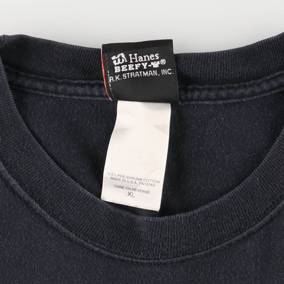 2000'S Harley-Davidson Skull Pattern Eagle Pattern Fire Pattern Long Sleeve T-Shirt, Made in USA, Men's Size XL cotton black type Vintage Second Hand