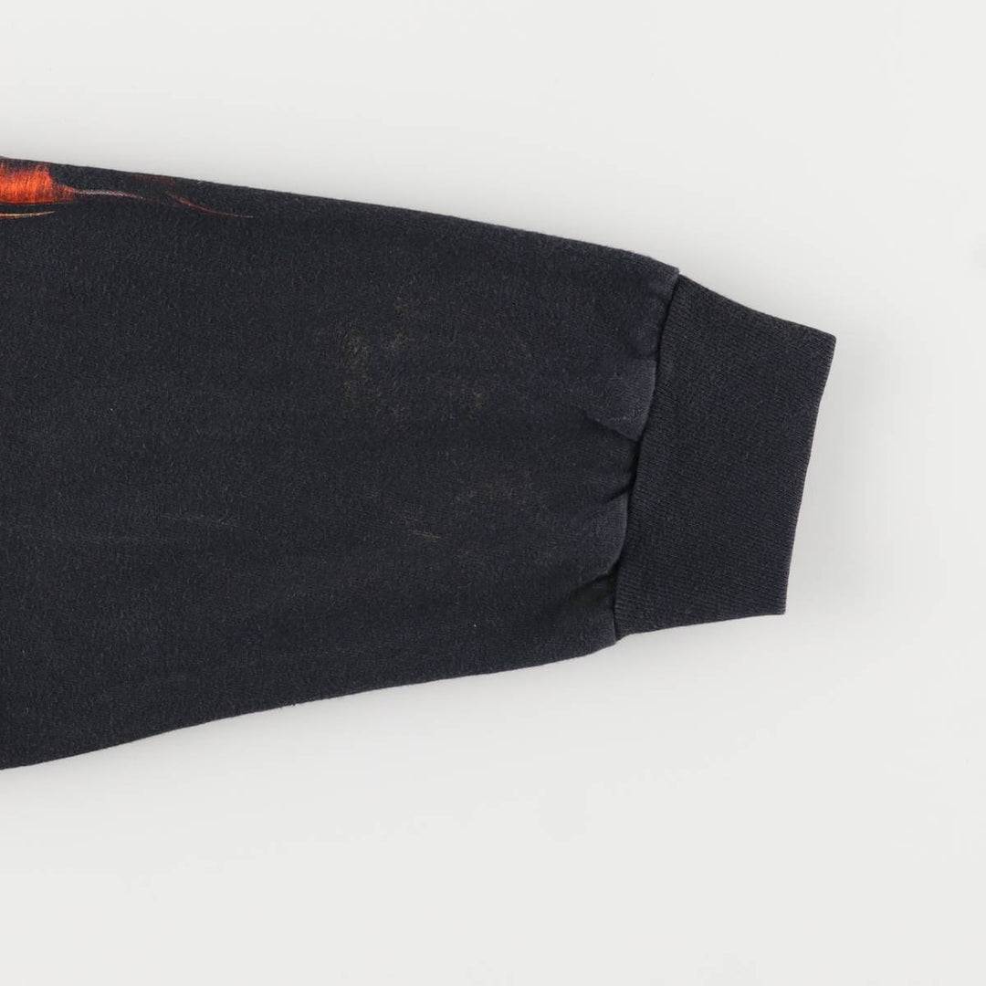 2000'S Harley-Davidson Skull Pattern Eagle Pattern Fire Pattern Long Sleeve T-Shirt, Made in USA, Men's Size XL cotton black type Vintage Second Hand