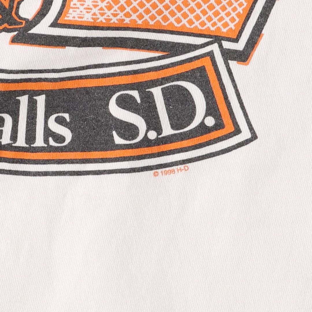 2000'S Harley-Davidson Fire Pattern Long Sleeve T-Shirt, Made in USA, Men's Size XL cotton white type Vintage Second Hand