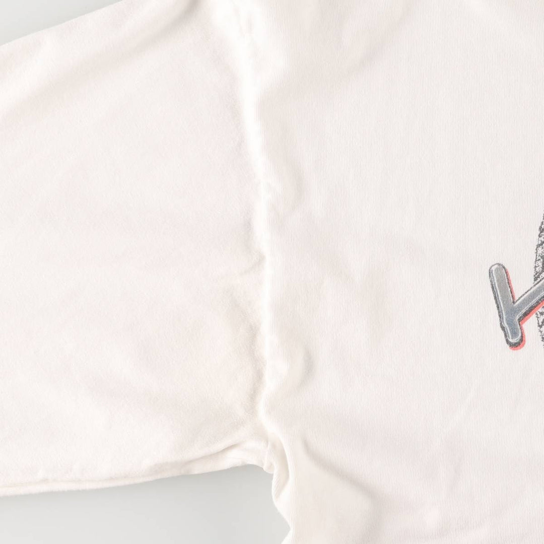 2000'S Harley-Davidson Fire Pattern Long Sleeve T-Shirt, Made in USA, Men's Size XL cotton white type Vintage Second Hand