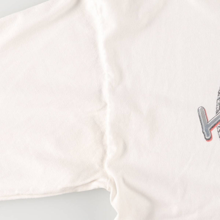 2000'S Harley-Davidson Fire Pattern Long Sleeve T-Shirt, Made in USA, Men's Size XL cotton white type Vintage Second Hand