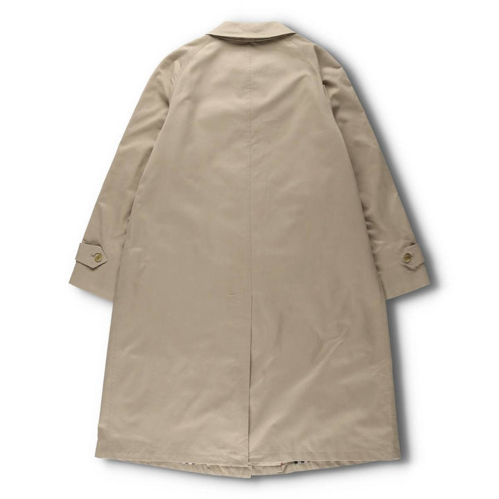 80s-90'S Burberry Balmacaan Coat, Made in England, Women's XXL cotton Beige type Vintage Second Hand