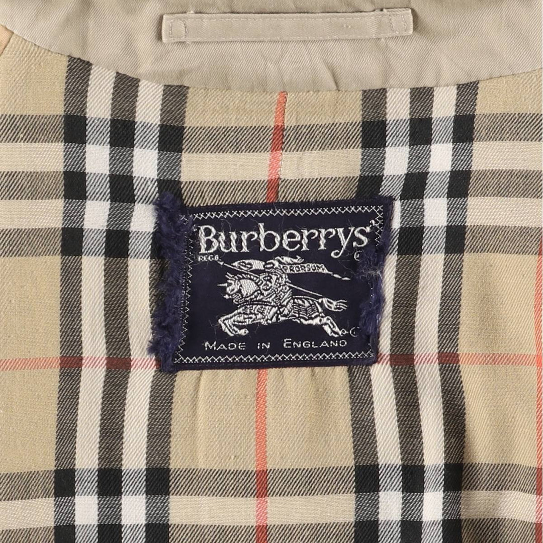 80s-90'S Burberry Balmacaan Coat, Made in England, Women's XXL cotton Beige type Vintage Second Hand