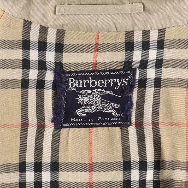 80s-90'S Burberry Balmacaan Coat, Made in England, Women's XXL cotton Beige type Vintage Second Hand