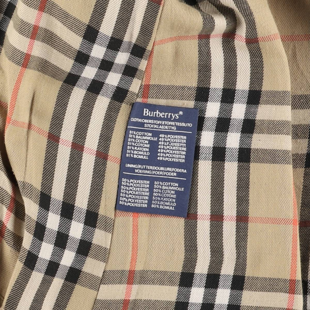 80s-90'S Burberry Balmacaan Coat, Made in England, Women's XXL cotton Beige type Vintage Second Hand