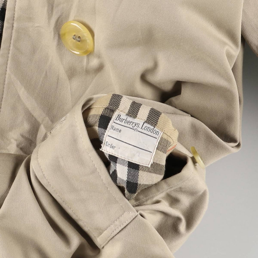 80s-90'S Burberry Balmacaan Coat, Made in England, Women's XXL cotton Beige type Vintage Second Hand