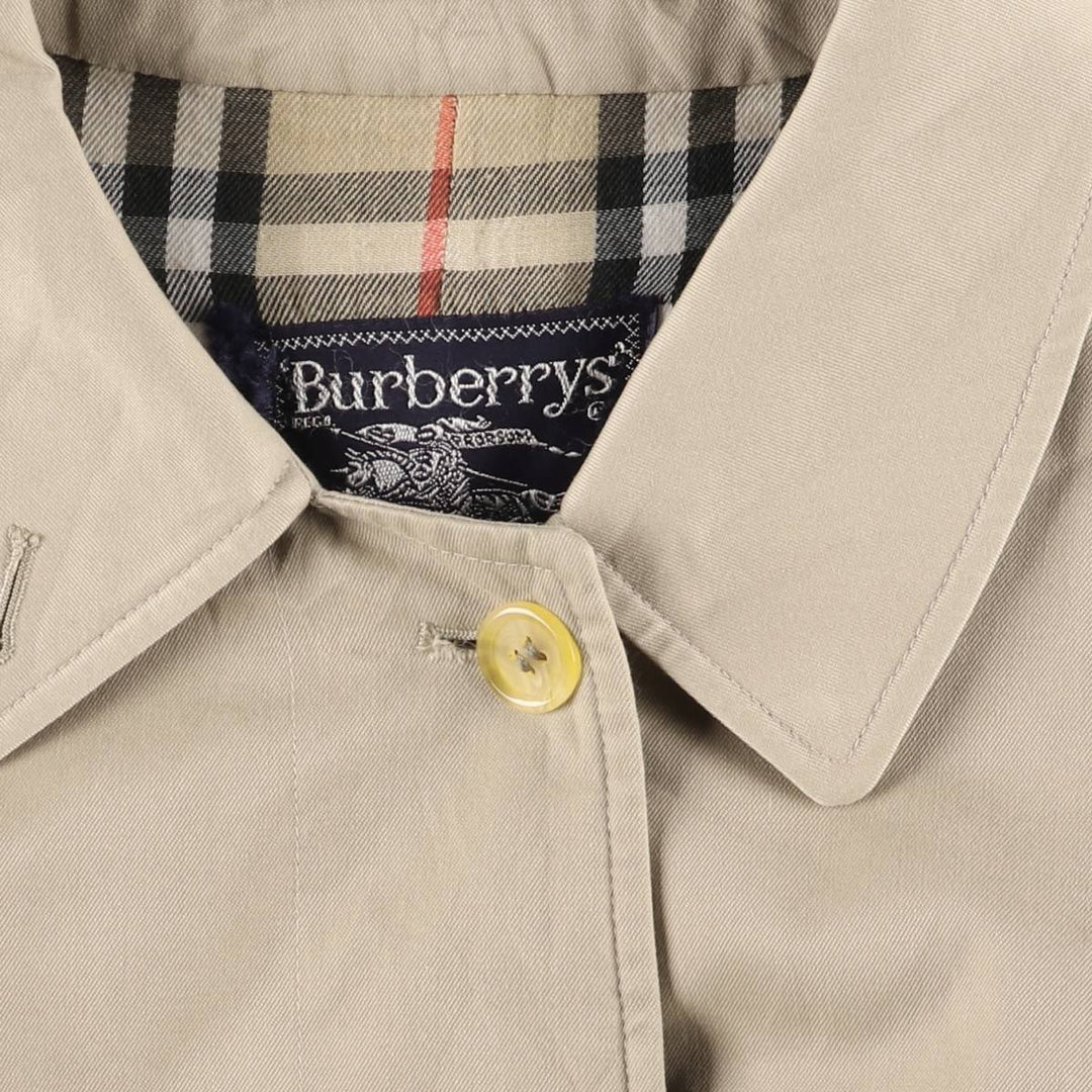 80s-90'S Burberry Balmacaan Coat, Made in England, Women's XXL cotton Beige type Vintage Second Hand