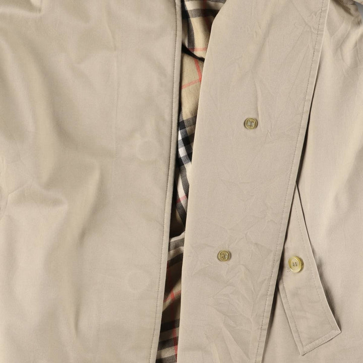 80s-90'S Burberry Balmacaan Coat, Made in England, Women's XXL cotton Beige type Vintage Second Hand