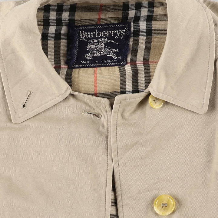 80s-90'S Burberry Balmacaan Coat, Made in England, Women's XXL cotton Beige type Vintage Second Hand